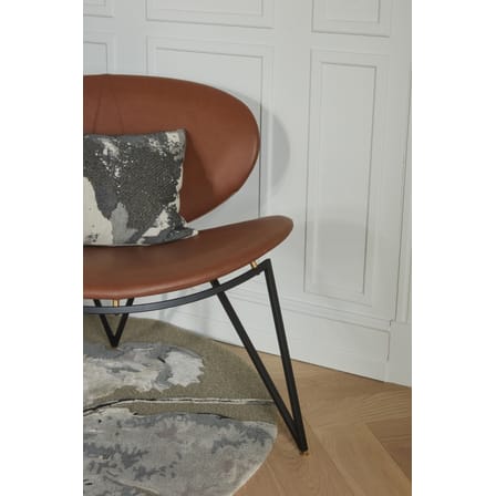 Fauteuil rembourré Semper cuir marron beige - AYTM