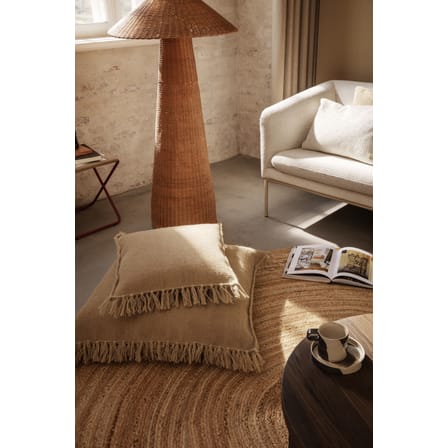 Dou Floor lamp cane & fibres beige natural wood / Hand-woven Rattan - Ø 71 x H 131 cm - Ferm Living