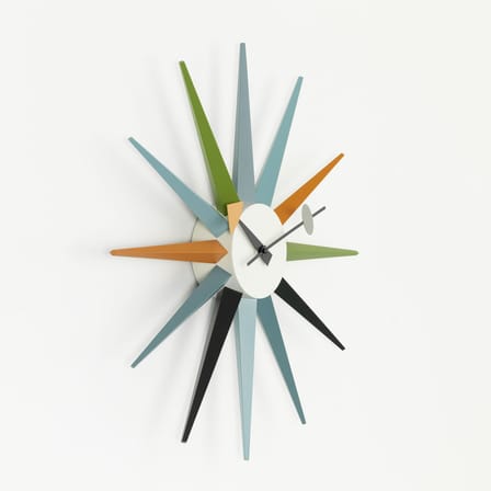 Horloge Sunburst Clock bois multicolore / By George Nelson, 1948-1960 / Ø 47 cm - Vitra