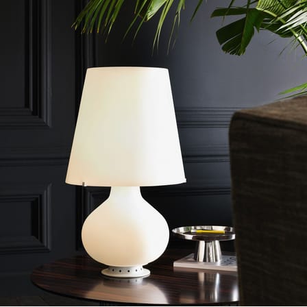Lampe de table Fontana Large LED verre blanc / H 78 cm - Max Ingrand, 1954 - Fontana Arte