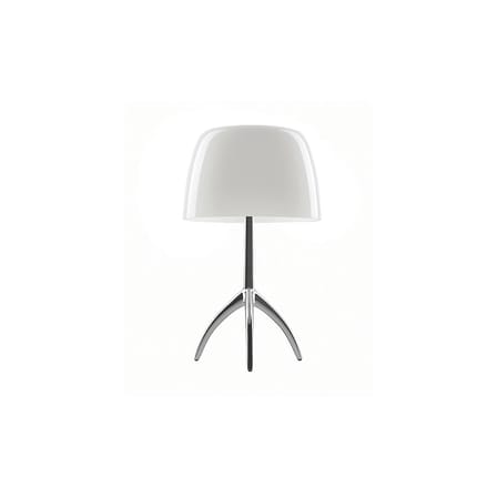 Lampe de table Lumière Piccola métal verre blanc / Variateur - H 35 cm/ Rodolfo Dordoni, 1990 - Foscarini
