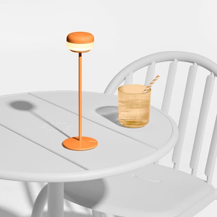 Lampe extérieur sans fil rechargeable Cheerio LED orange / Ø 8 x H 26 cm - Fatboy