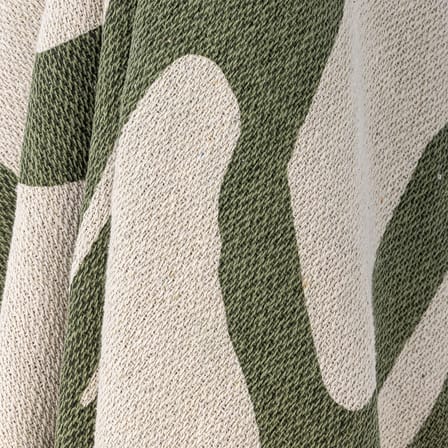 Plaid Dalmine tissu vert / 160 x 130 cm - Coton recyclé - Bloomingville