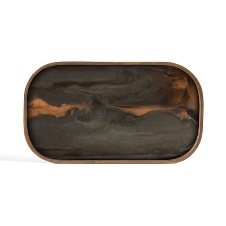 Plateau Organic verre marron / 42 x 24 cm - peint main - Ethnicraft