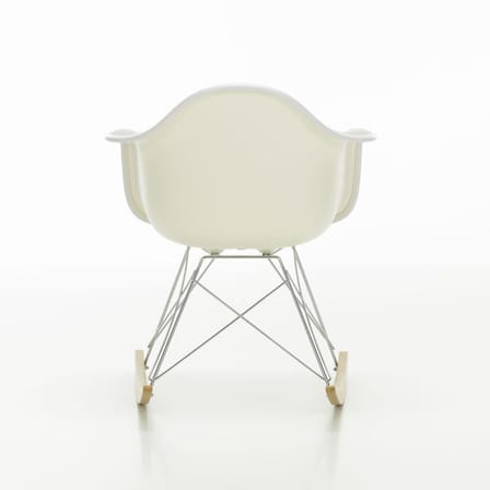 Rocking chair RAR - Eames Plastic Armchair tissu blanc gris / (1950) - Rembourrage intégral - Vitra