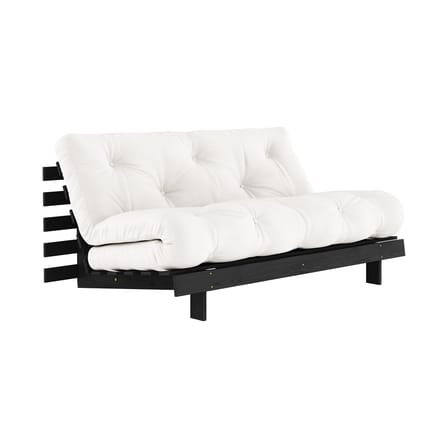 Schlafcouch Roots holz weiß / B 160 cm - 3 Positionen / Schwarze Struktur - KARUP
