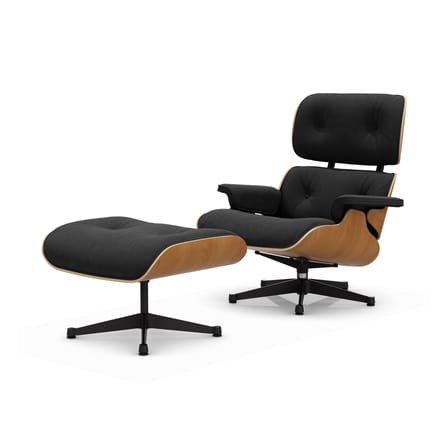 Set fauteuil & repose-pieds Lounge Chair & Ottoman tissu gris / Eames (1956) - Vitra