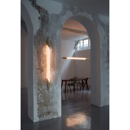 Suspension ORG Horizontal Large verre blanc / LED - L 200 cm - DCW éditions