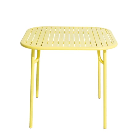 Table carrée Week-end métal jaune / 85 x 85 cm - Aluminium - Petite Friture