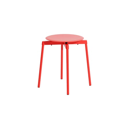 Tabouret empilable Fromme métal rouge / Aluminium - Petite Friture