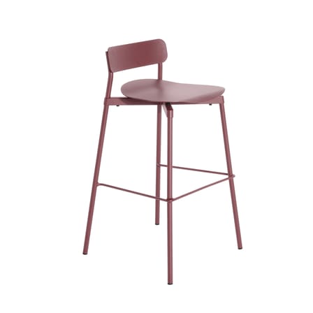 Tabouret haut empilable Fromme métal rouge / H 75 cm - Aluminium - Petite Friture