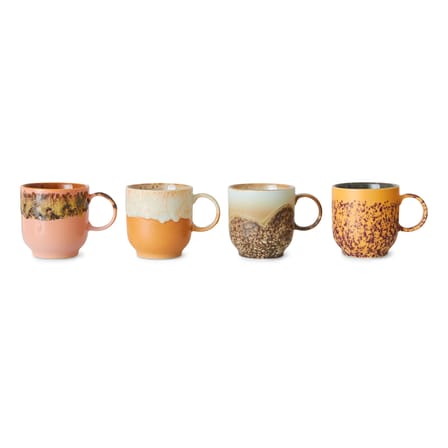 Set de 4 tasses à café 70s ceramics / 25 cl - HK LIVING