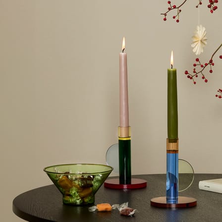 Bougeoir Astro verre vert - HÜBSCH