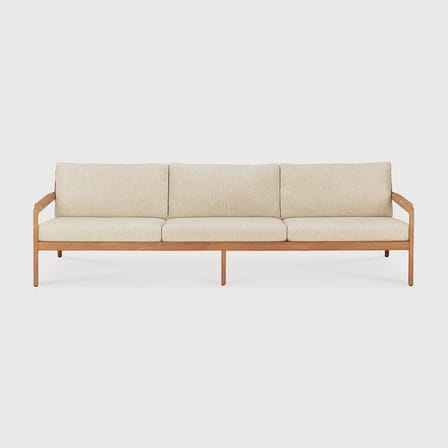 Canapé de jardin 3 places Jack Outdoor tissu bois beige / L 265 cm - Teck - Ethnicraft