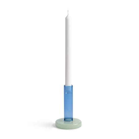 Bole Small Candle stick glass blue / Ø 10 x H 15 cm - & klevering