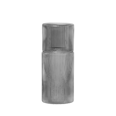 Carafe Ripple verre gris transparent / Set carafe 0,5L + 1 verre - Ferm Living