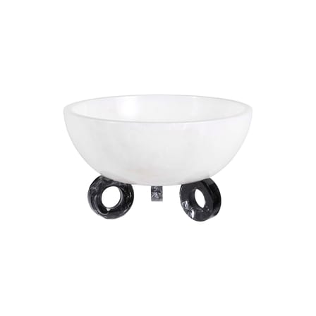 Tischgesteck Como plastikmaterial weiß / Obstschale – Marmor-Optik - Jonathan Adler