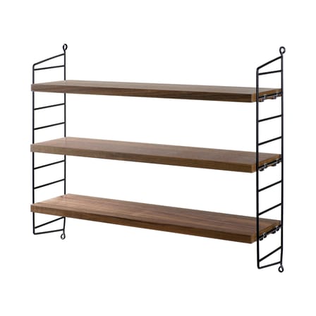 Etagère String® Pocket Noyer & noir / L 60 x H 50 cm - Réédition 1949 - String Furniture