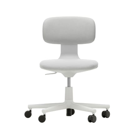Fauteuil à roulettes Rookie tissu gris / H 39 à 51 cm - Vitra