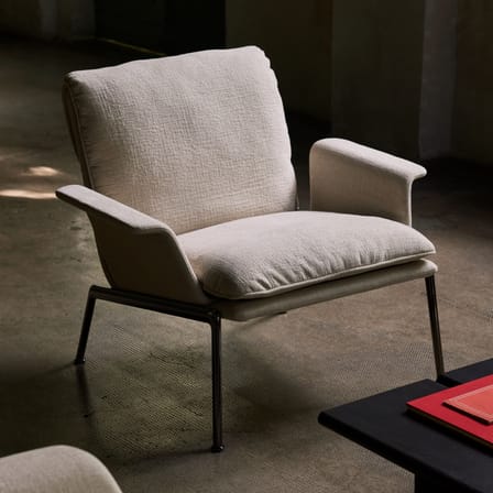 Fauteuil rembourré Muno LN19 tissu blanc - &tradition