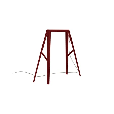 Lampe de table Bridge 2 LED métal rouge / L 29 x H  28 cm - Foscarini