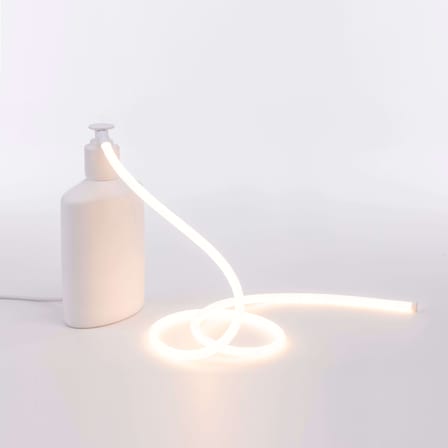 Lampe de table Daily Glow - Savon LED plastique blanc / Résine - 16 x 10 x H 29,5 cm - Seletti