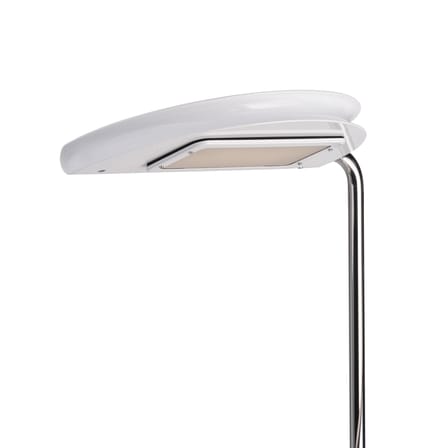 Lampadaire Mezzaluna LED métal blanc / Bruno Gecchelin, 1975 - Orientable - DCW éditions
