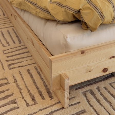 Lit double Latch / Pour matelas 180 x 200 cm - Tête de lit avec tables de chevet - KARUP