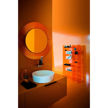 Miroir lumineux All saints plastique rose LED / Ø 78 cm - Kartell