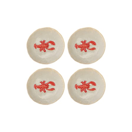Hadden Petit fours plates ceramic red / Set of 4 - Ø 13 cm - Bloomingville