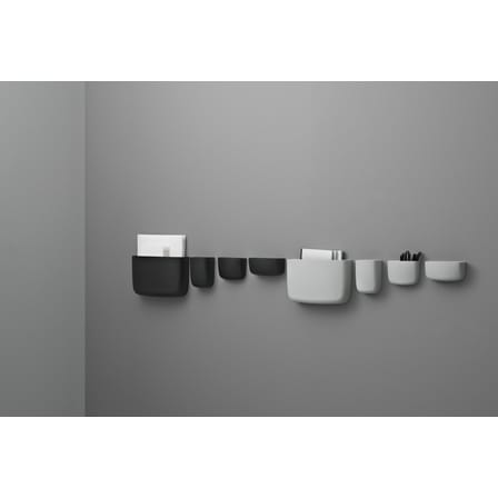 Portaoggetti da parete Pocket 3 materiale plastico nero / L 10 x H 14 cm - Normann Copenhagen