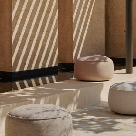 Pouf d'extérieur Donut XL Outdoor tissu jaune / Ø 80 cm - Ethnicraft