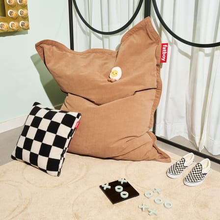 Pouf Original Slim Cord tissu beige / 100% recyclé - Velours côtelé - Fatboy