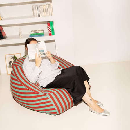 Pouf Ziggy tissu rouge / Pouf - NOBODINOZ