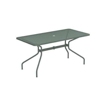 rechteckiger Tisch Cambi metall grün / 160 x 80 cm - Loch für Sonnenschirm - Emu