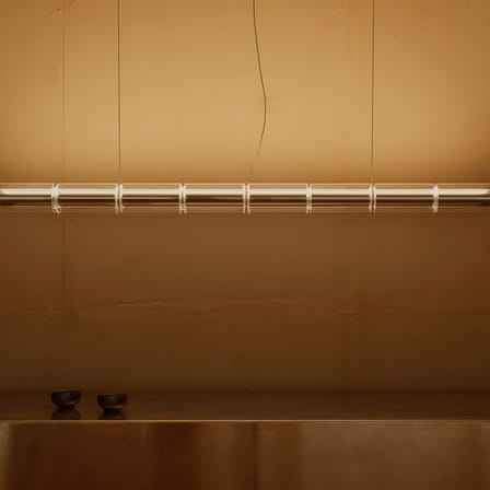 Suspension Luce Cilindrica S3 verre transparent / L 250 cm - Flos