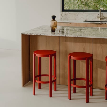 Tabouret haut Doon métal rouge / H 65 cm - NOO.MA