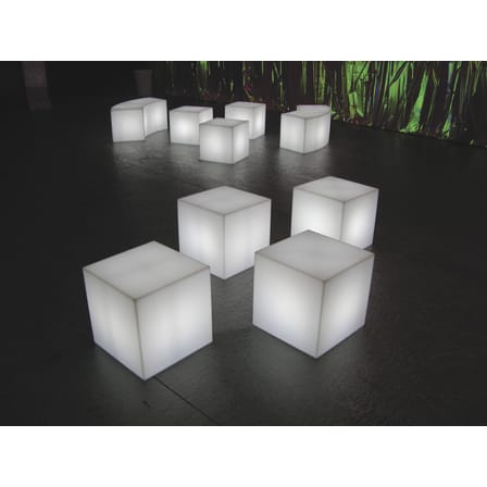 Table d'appoint lumineuse Cubo LED RGB OUTDOOR plastique blanc / 50 cm - sans fil - Slide