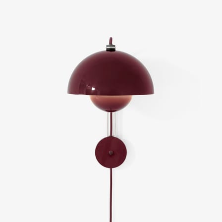 Applique avec prise Flowerpot VP8 métal prune / Verner Panton, 1968 - &tradition