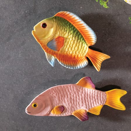 Assiette Fish rainbow céramique multicolore / Plat - 25,5 x 17 cm - & klevering