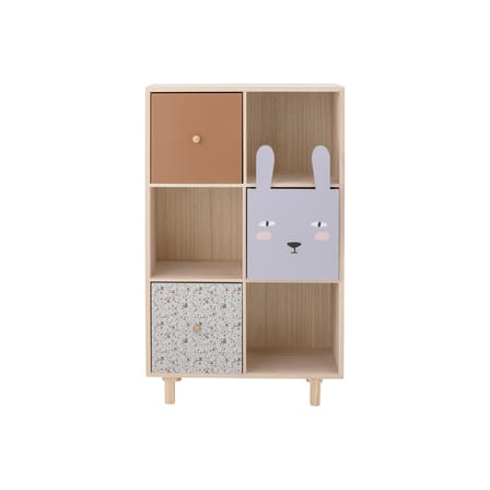 Bibliothèque Calle multicolore bois naturel / 3 tiroirs - L 55 x H 89,5 cm - Bloomingville