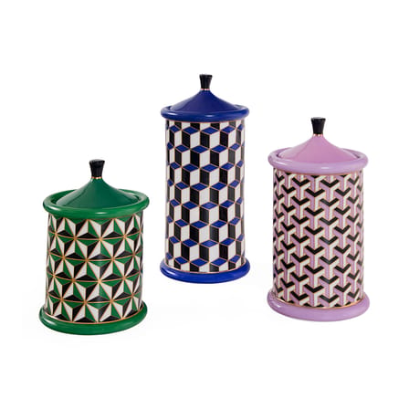 Boîte Versailles céramique vert / Ø 11 x H 16 cm - Jonathan Adler