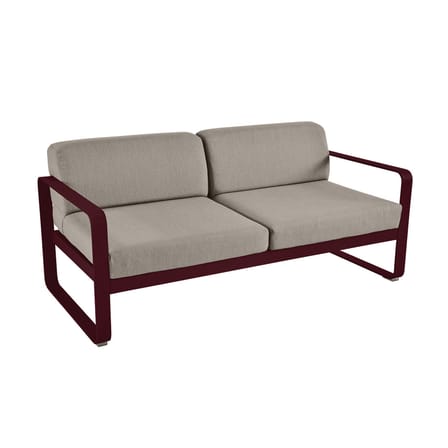 Canapé de jardin 2 places Bellevie métal tissu violet beige / L 160 cm - Tissu taupe grisé - Fermob