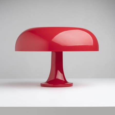 Lampe de table Nessino plastique rouge / Ø 32 x H 23 cm - Réédition 1960s - Artemide