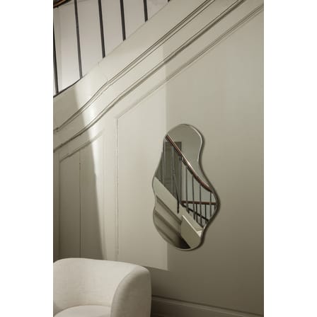Miroir mural Pond Large gris argent métal / 63,5 x 110 cm - Ferm Living