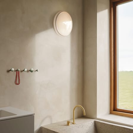 Applique salle de bains Looped verre blanc / Plafonnier - Muuto