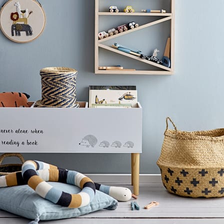 Portaoggetti Salam legno bianco / Libreria - 90 x 30 cm x H 50 cm - Bloomingville