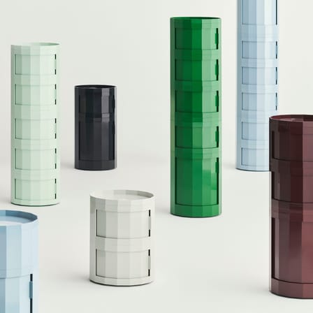 Rangement Facet High / H 66 cm - 2 portes / Avec roulettes - Hay