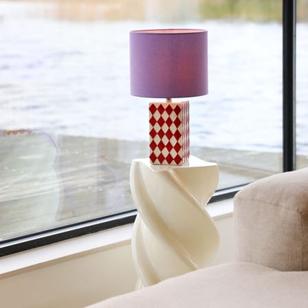 Grid Table lamp textile purple / H 43 cm - & klevering