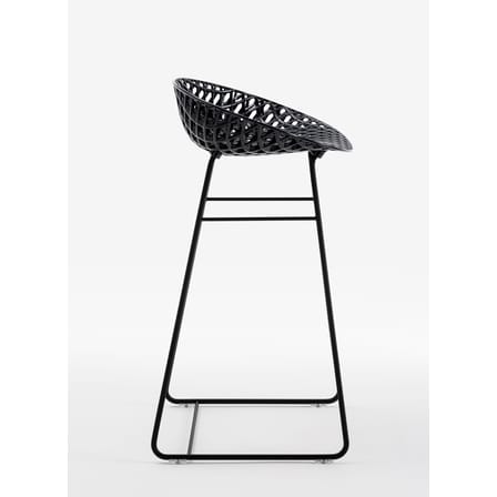 Tabouret de bar Smatrik plastique noir / Indoor - H 65 cm - Kartell